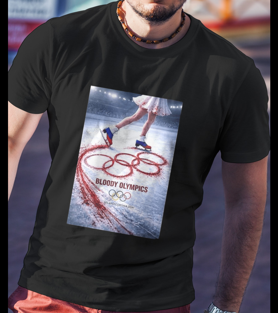 Bloody Olympics Ice Skating Milano Cortina 2026 Winter Games T-Shirt