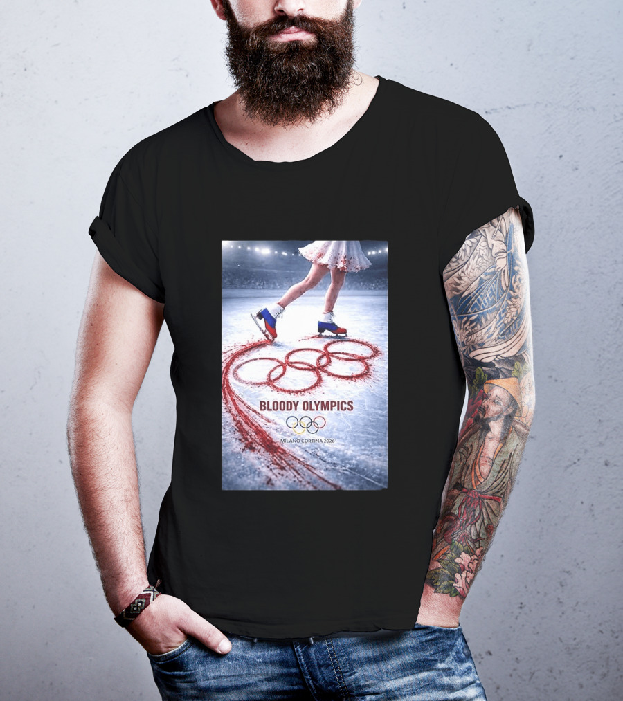 Bloody Olympics Ice Skating Milano Cortina 2026 Winter Games T-Shirt