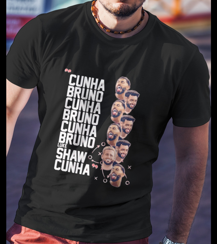 Cunha Bruno Cunha Bruno Cunha Bruno Luke Shaw Cunha Faces T-Shirt