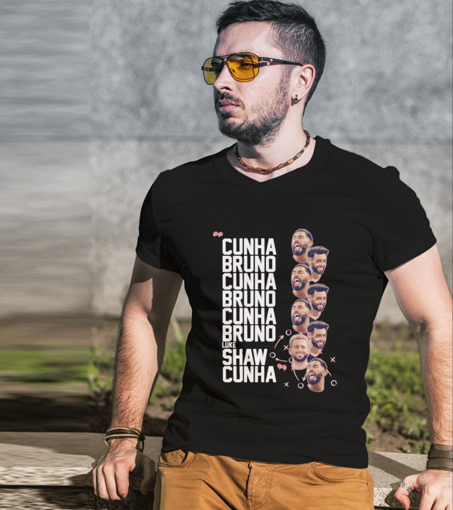 Cunha Bruno Cunha Bruno Cunha Bruno Luke Shaw Cunha Faces T-Shirt