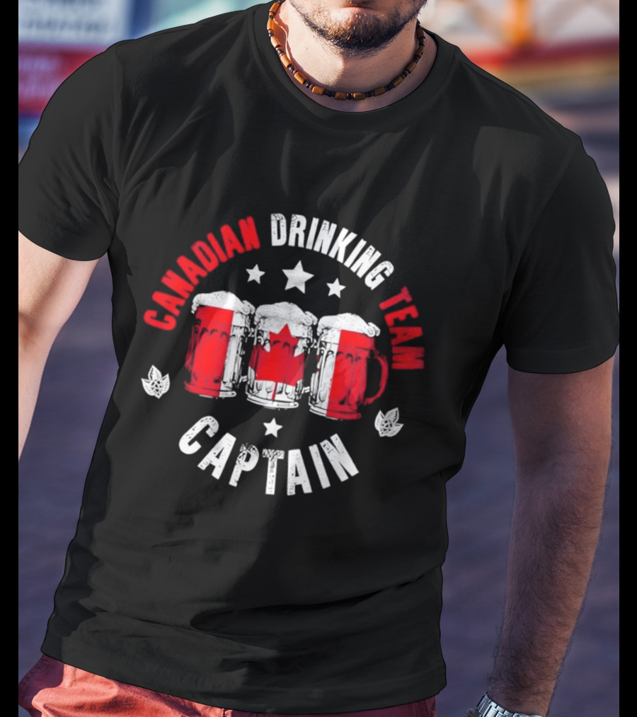 Canadian Drinking Team Captain Canada Flag Beer S T-Shirt