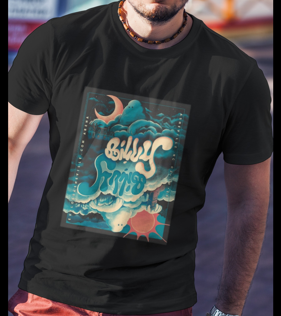 Billy Strings Tour Asheville NC February 10 2026 ExploreAsheville Arena Moon Clouds T-Shirt