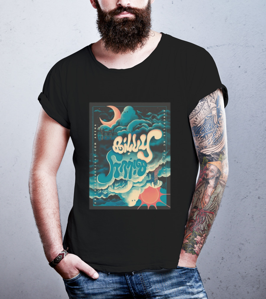 Billy Strings Tour Asheville NC February 10 2026 ExploreAsheville Arena Moon Clouds T-Shirt