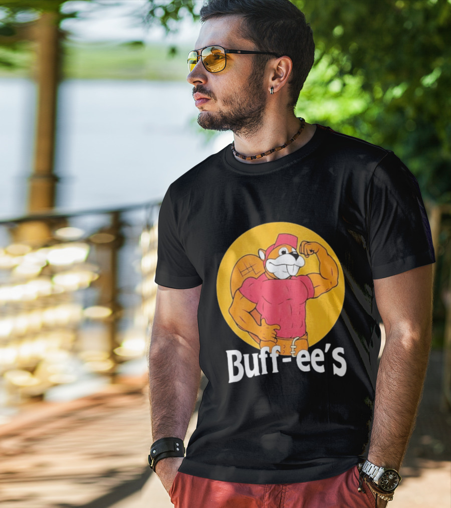 Buff Ee's Muscular Beaver Cartoon T-Shirt