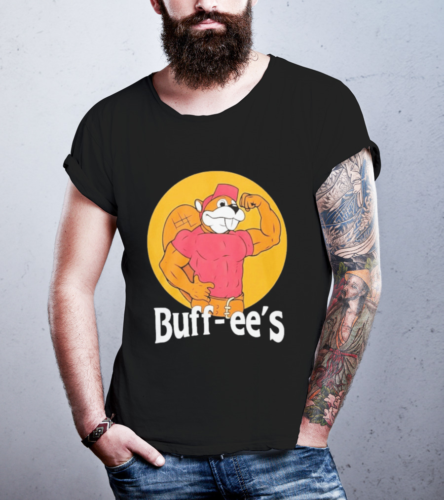 Buff Ee's Muscular Beaver Cartoon T-Shirt
