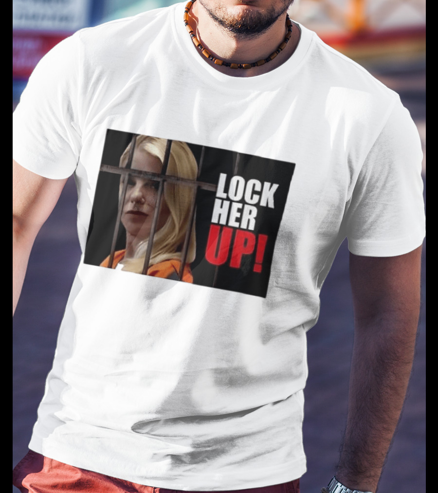 Pam Bondi Lock Her Up Prison Bars Image T-Shirt