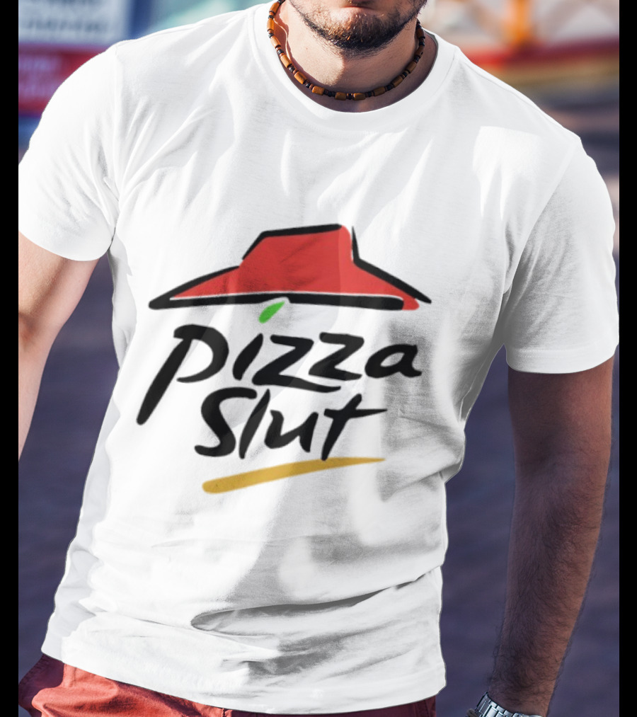 Pizza Slut Parody With Iconic Red Hat T-Shirt