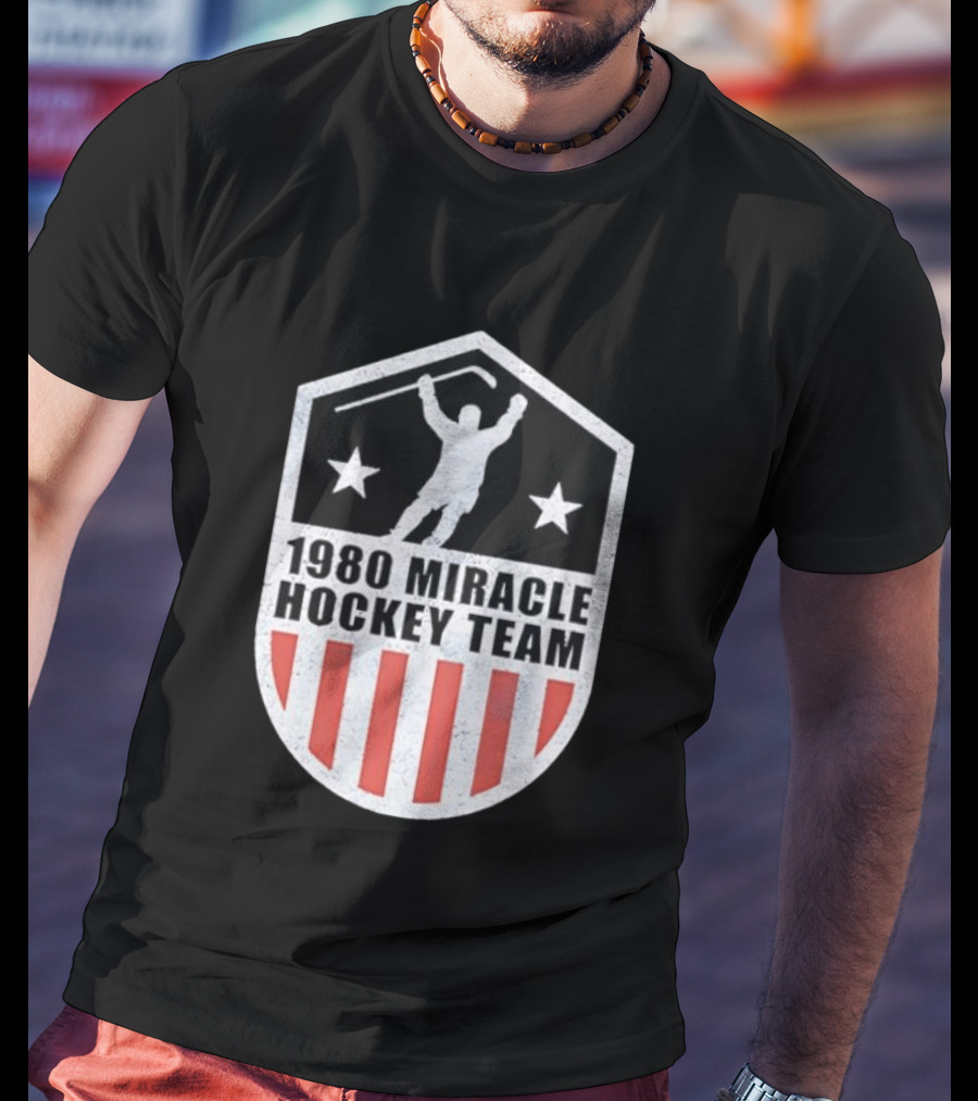 1980 Miracle Hockey Team Stars And Stripes Victory Celebration T-Shirt
