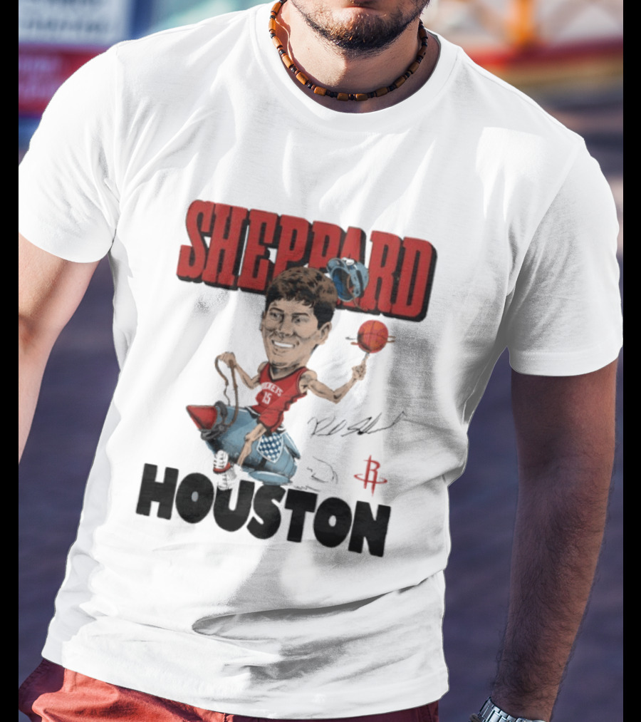 Houston Rockets Sheppard Cartoon Character Rocket T-Shirt