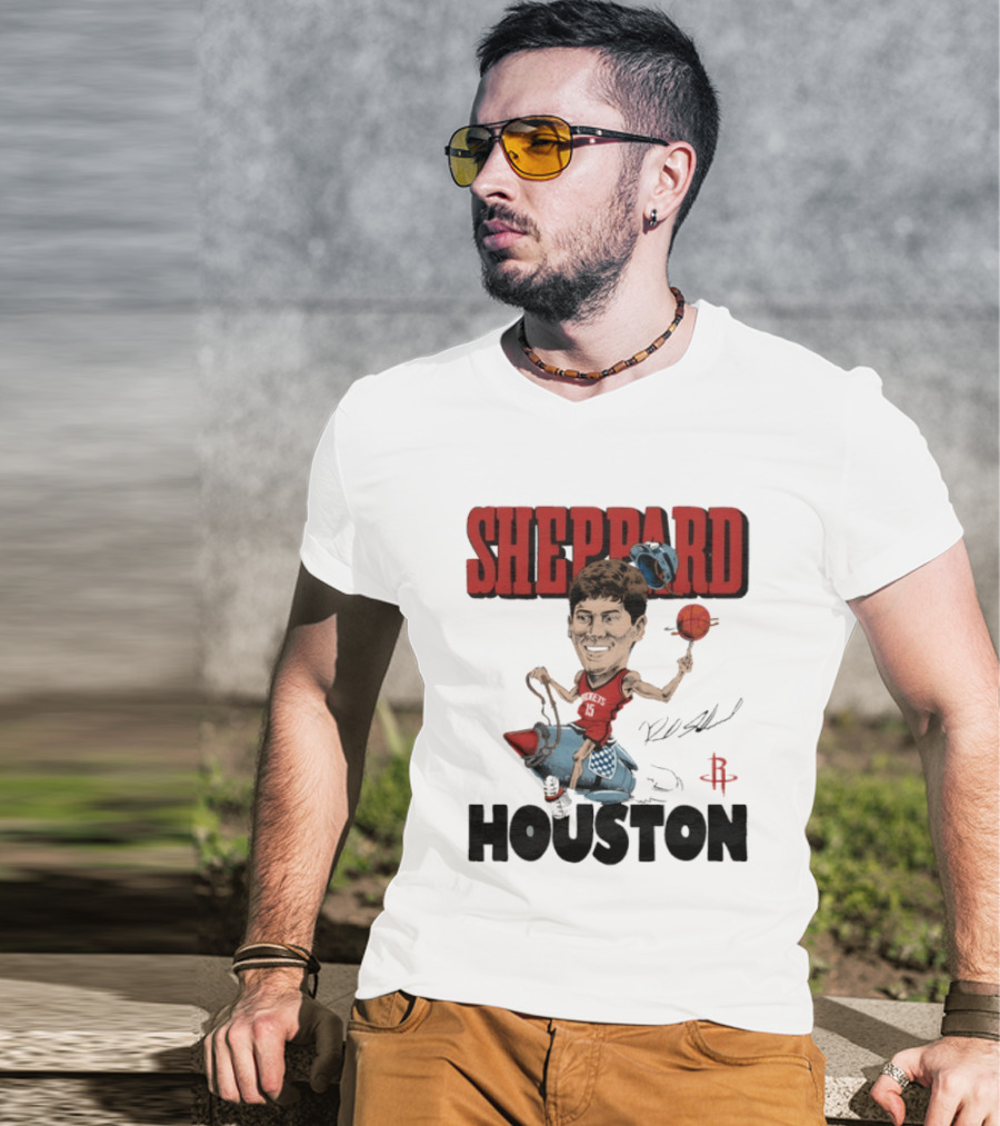 Houston Rockets Sheppard Cartoon Character Rocket T-Shirt
