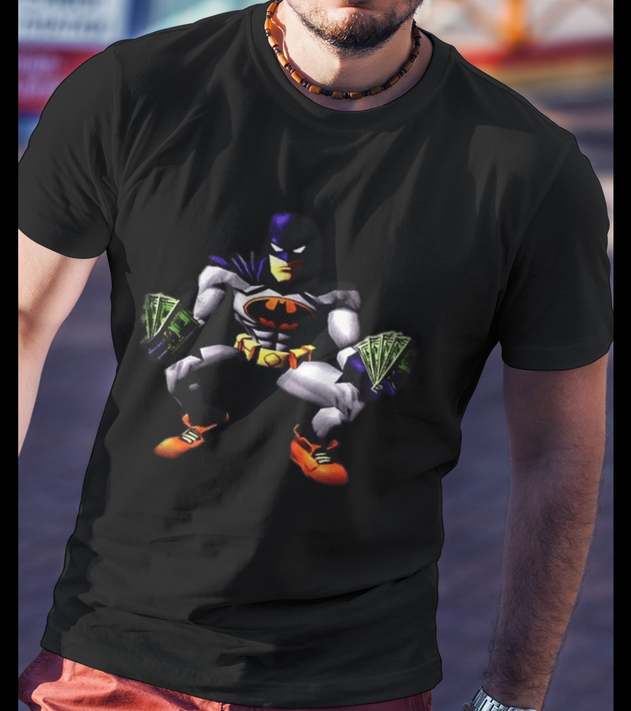 Batman Crouching With Cash And Orange Shoes T-Shirt