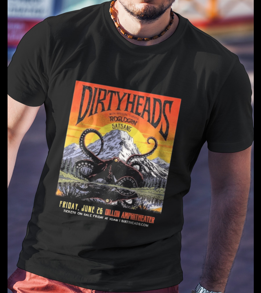 Dirty Heads Live June 26 2026 Dillon Amphitheater Colorado Featuring RDGLDGRN Satsang T-Shirt