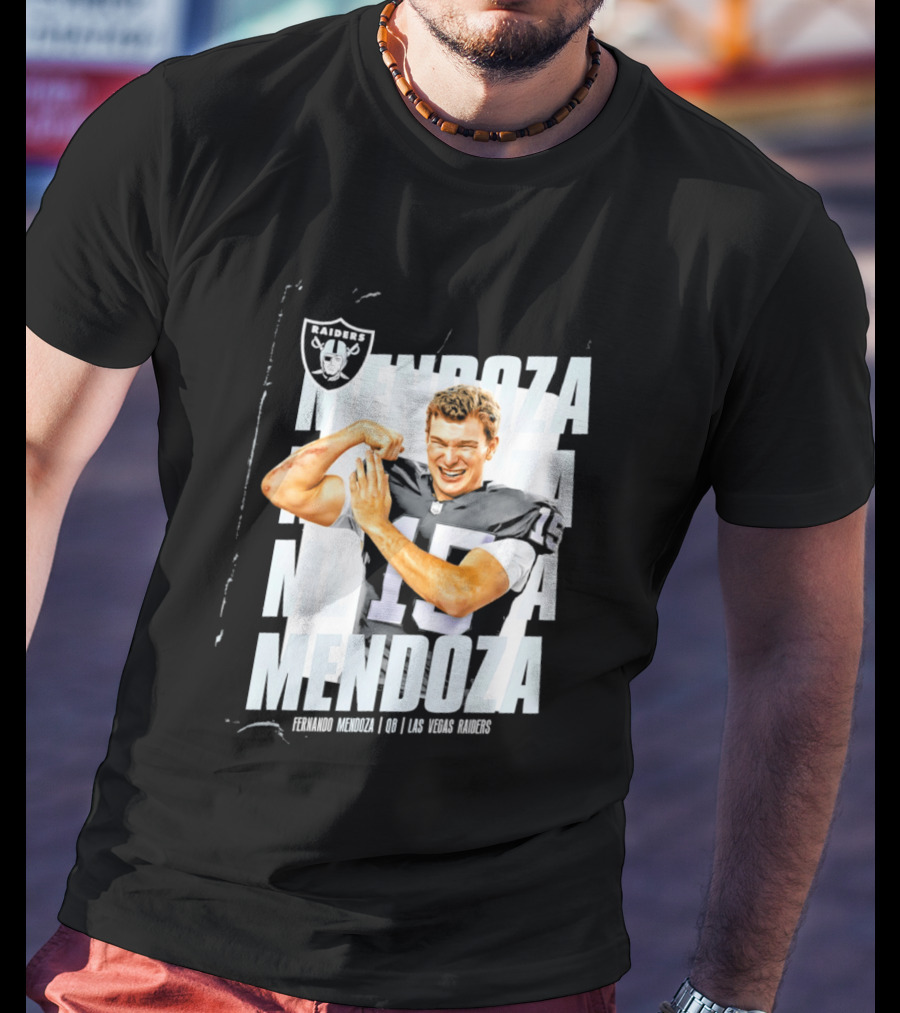 Las Vegas Raiders Fernando Mendoza Quarterback 15 Mendoza T-Shirt