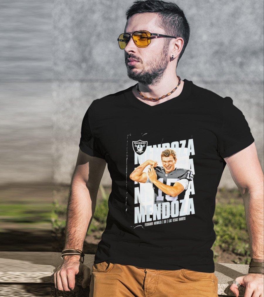 Las Vegas Raiders Fernando Mendoza Quarterback 15 Mendoza T-Shirt