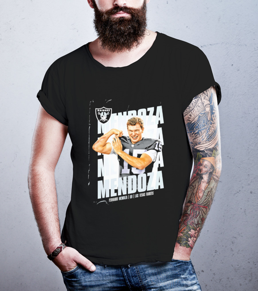 Las Vegas Raiders Fernando Mendoza Quarterback 15 Mendoza T-Shirt