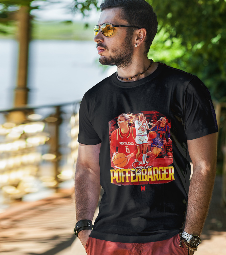 Saylor Poffenbarger Maryland Basketball Player 6 Collage T-Shirt