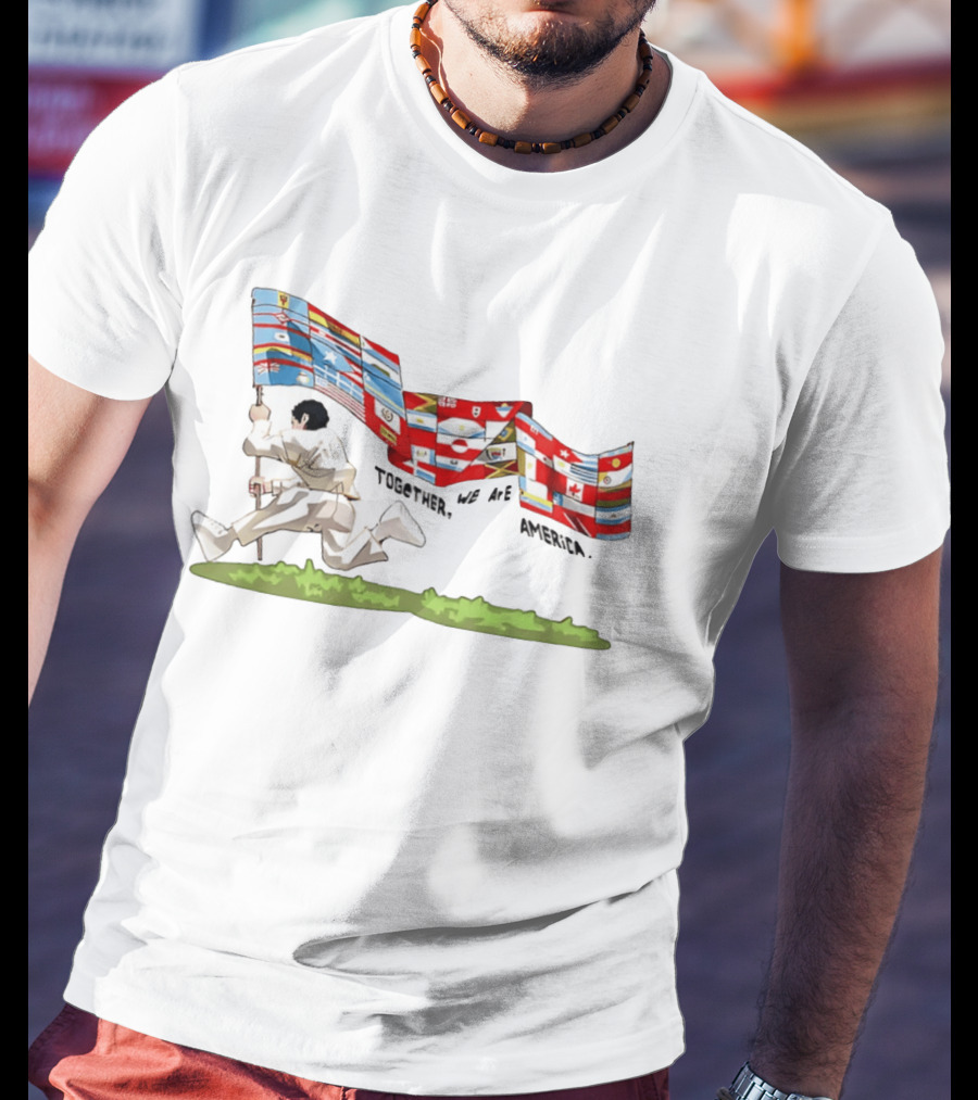 Bad Bunny Together We Are America The Only Thing More Powerful Than Hate Is Love Flags T-Shirt