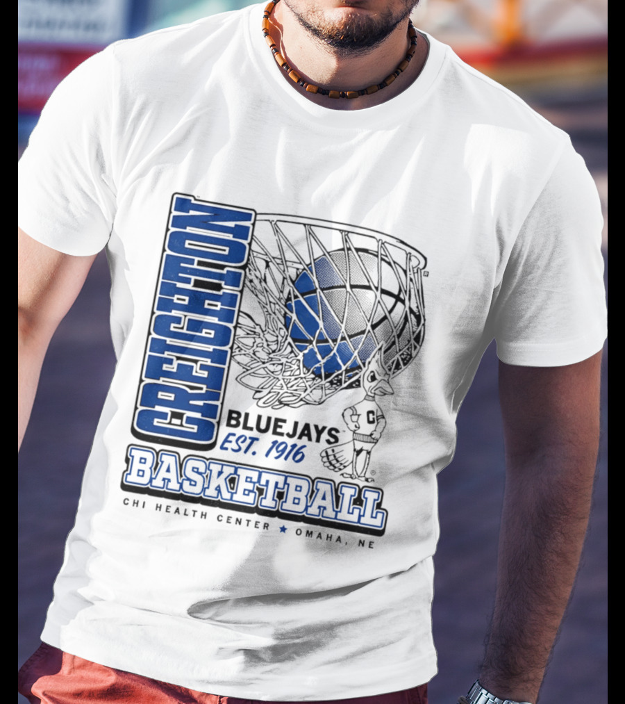 Creighton Bluejays Basketball Est 1916 CHI Health Center Omaha Nebraska T-Shirt