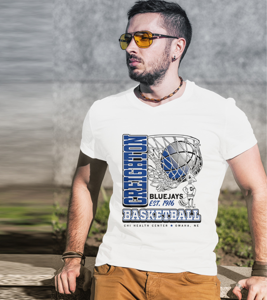 Creighton Bluejays Basketball Est 1916 CHI Health Center Omaha Nebraska T-Shirt