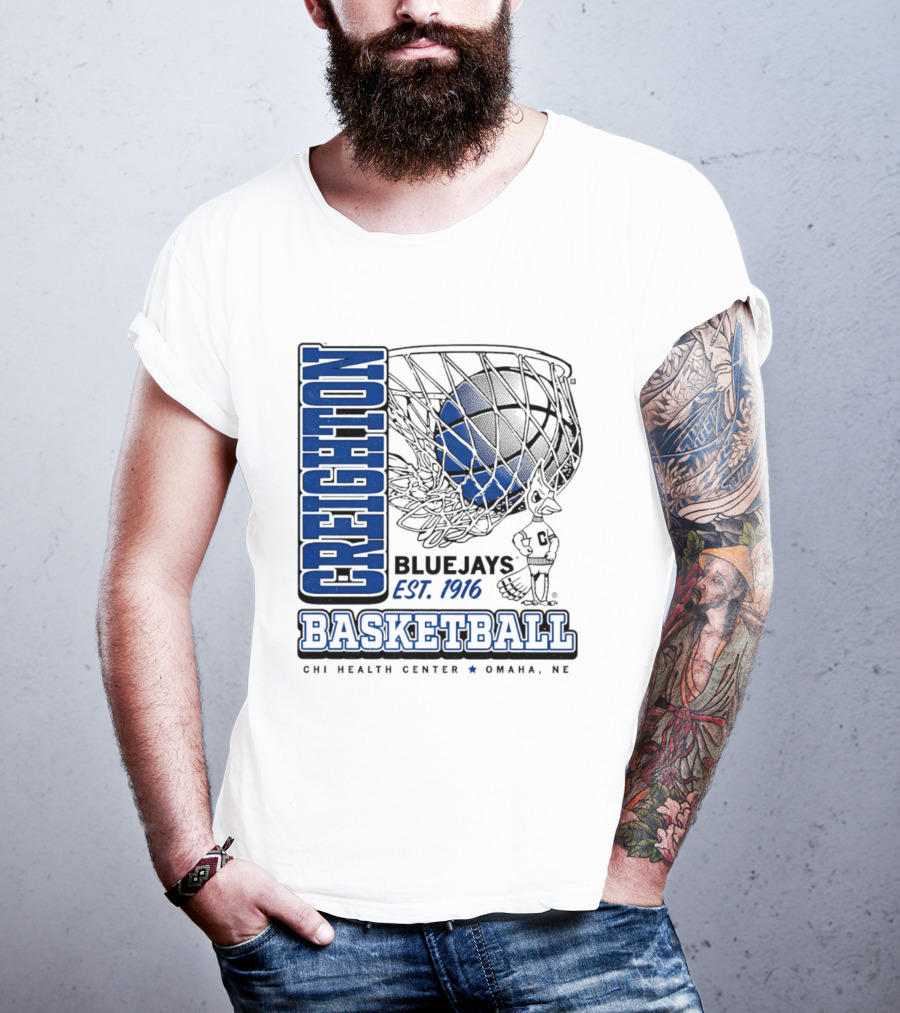 Creighton Bluejays Basketball Est 1916 CHI Health Center Omaha Nebraska T-Shirt