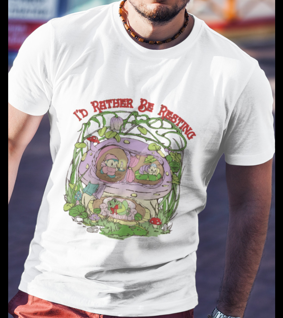 I'd Rather Be Resting Mushroom House Cozy Creatures T-Shirt