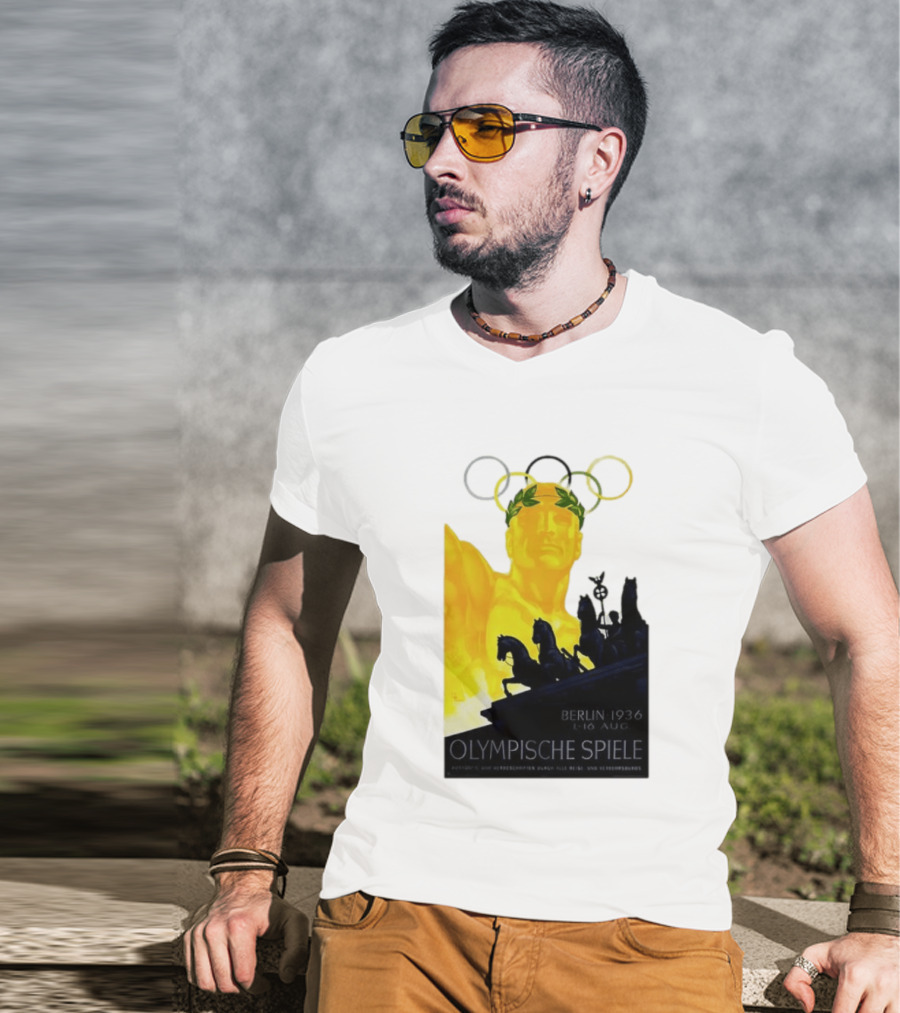 Berlin 1936 1 16 Aug Olympische Spiele Olympische Ringe Quadriga T-Shirt