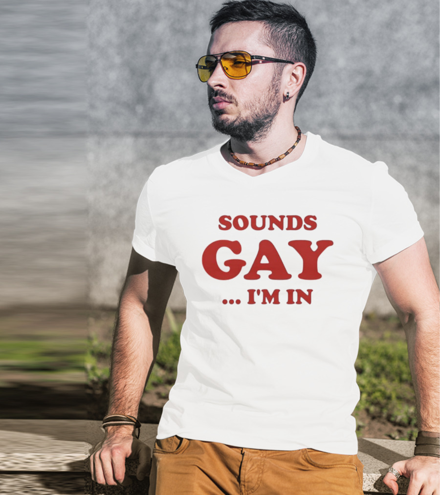 Sounds Gay I'm In Bold Red Retro Vibes T-Shirt