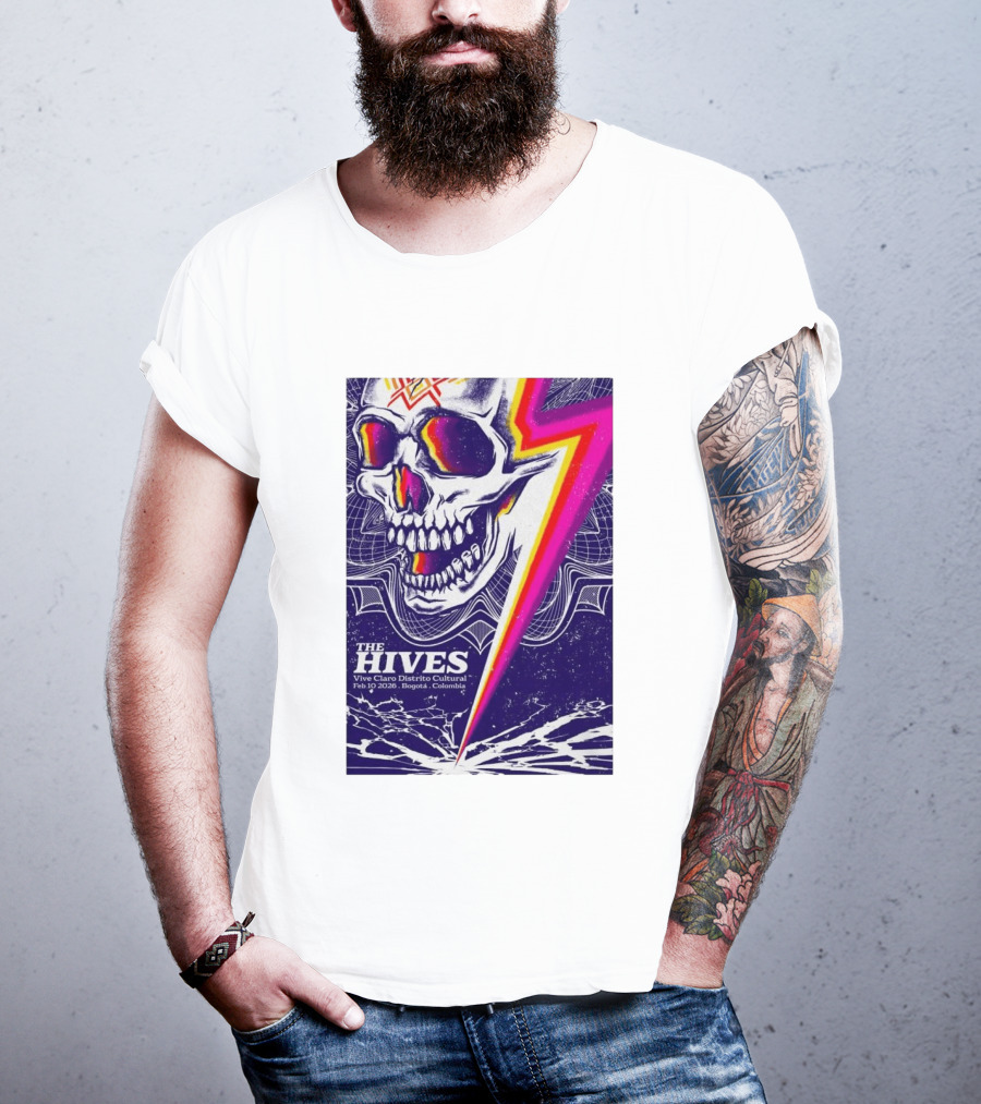The Hives Vive Claro Distrito Cultural Bogotá Skull Lightning Feb 10 2026 T-Shirt