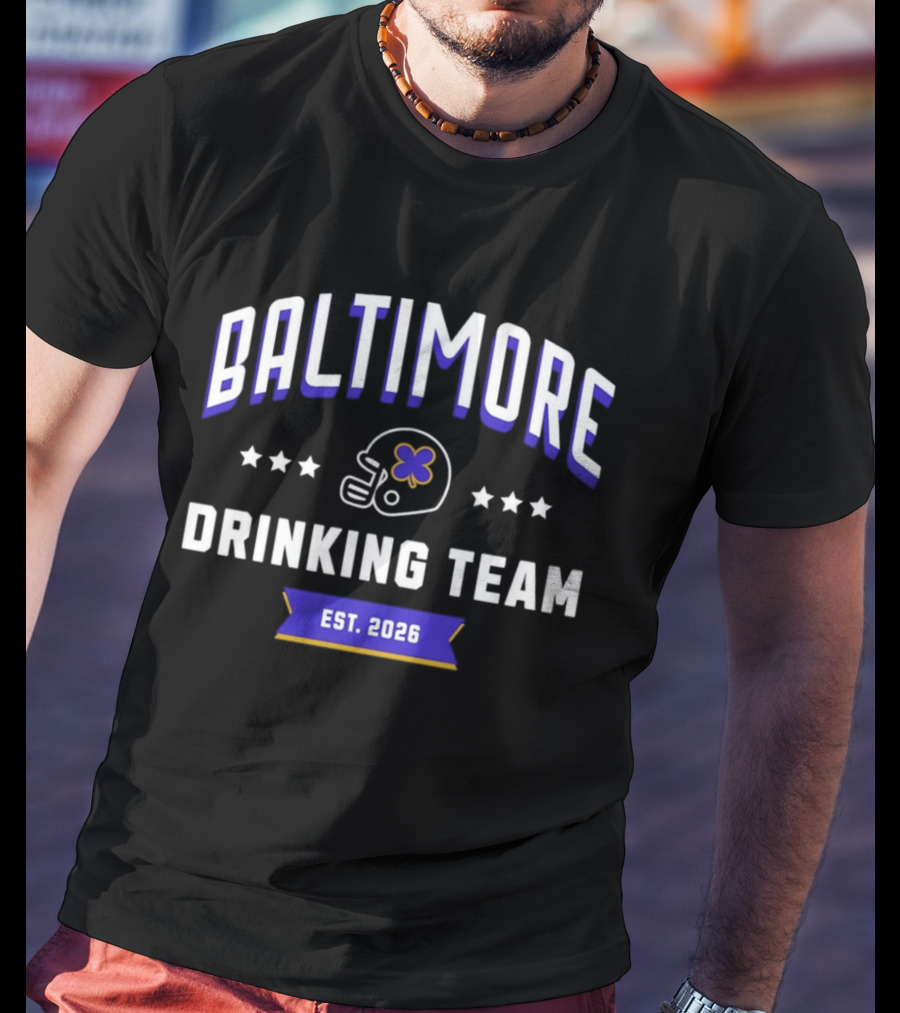 Baltimore Drinking Team St. Patrick's Day 2026 Football Helmet T-Shirt