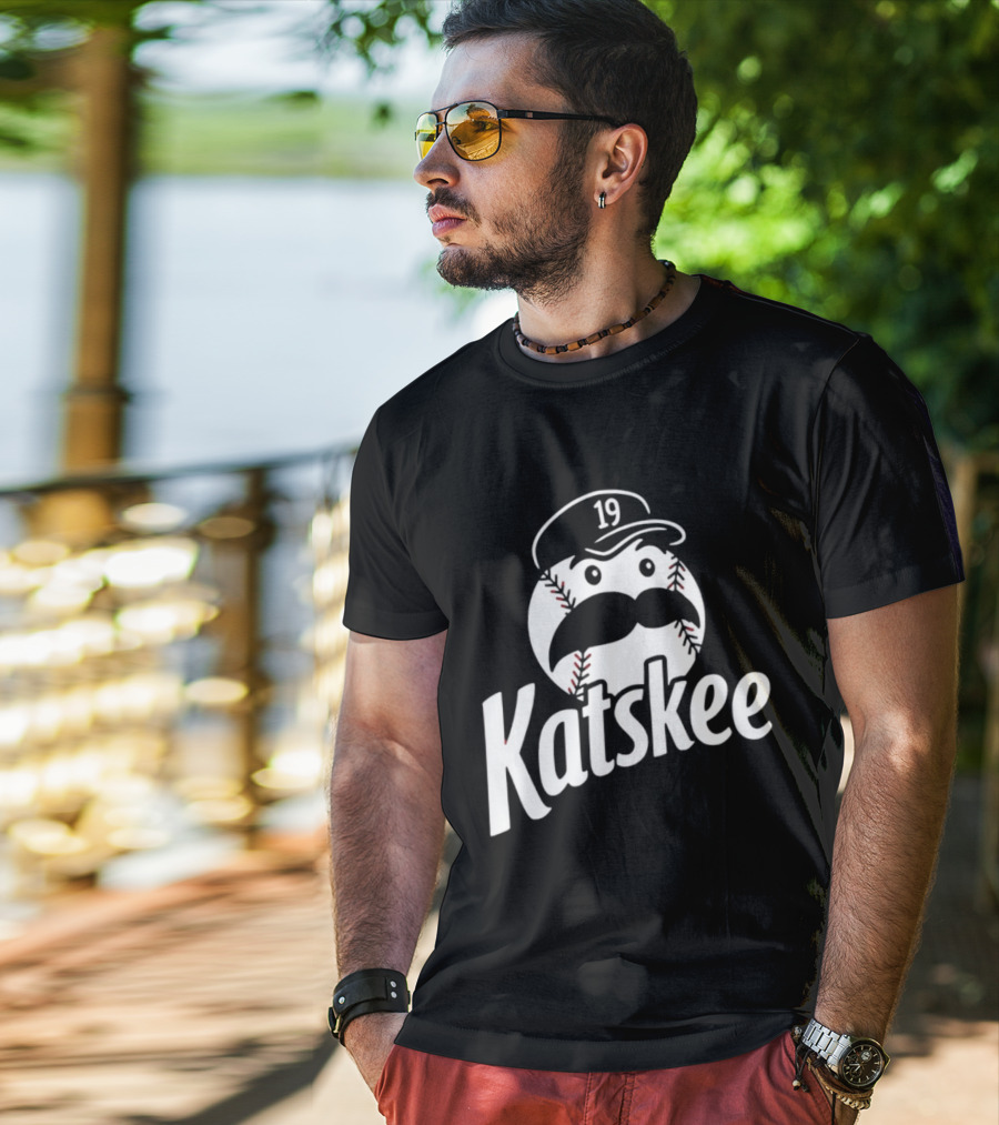 Katskee 19 Baseball Mustache Character With Nebraska T-Shirt