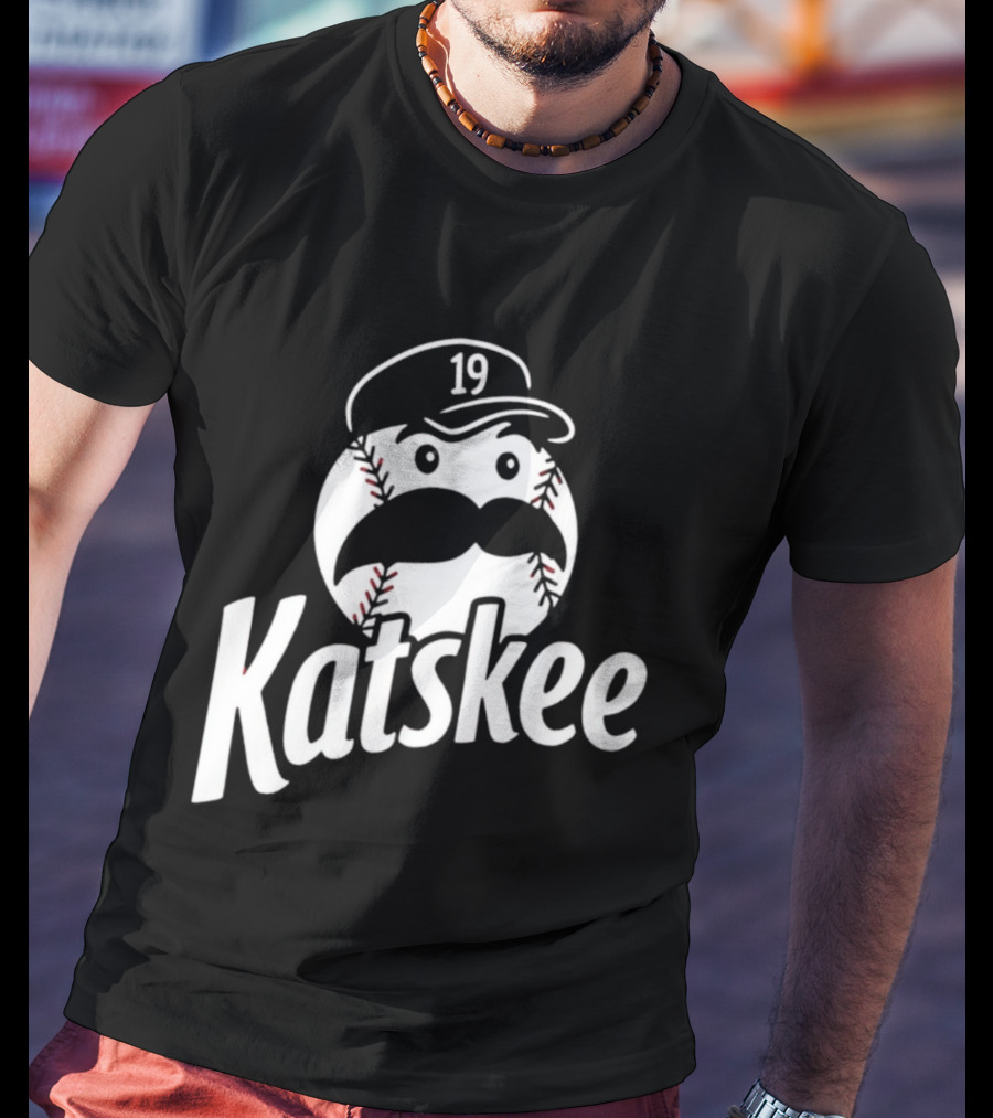 Katskee 19 Baseball Mustache Character With Nebraska T-Shirt