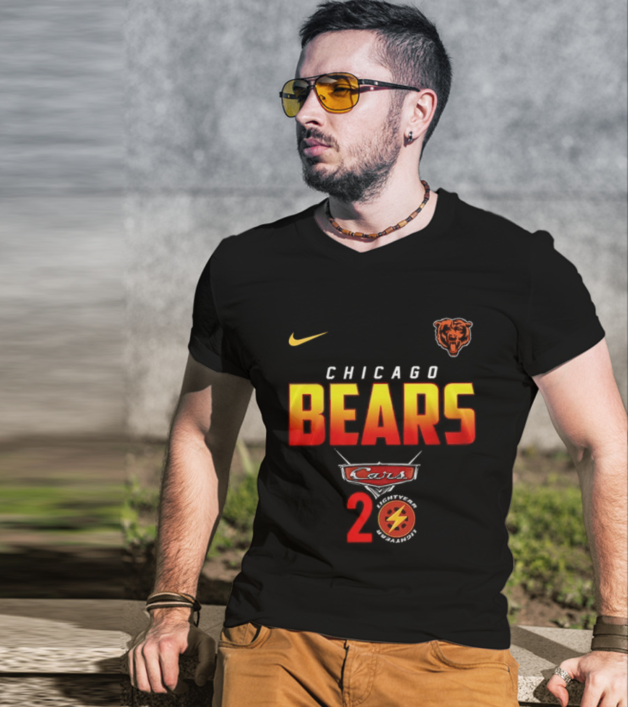Chicago Bears Cars 20th Anniversary Nike Collaboration With Lightning T-Shirt