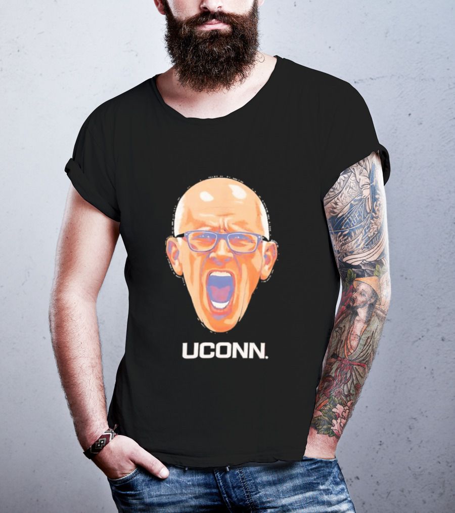 Coach Dan Hurley Big Head Uconn Huskies Face T-Shirt