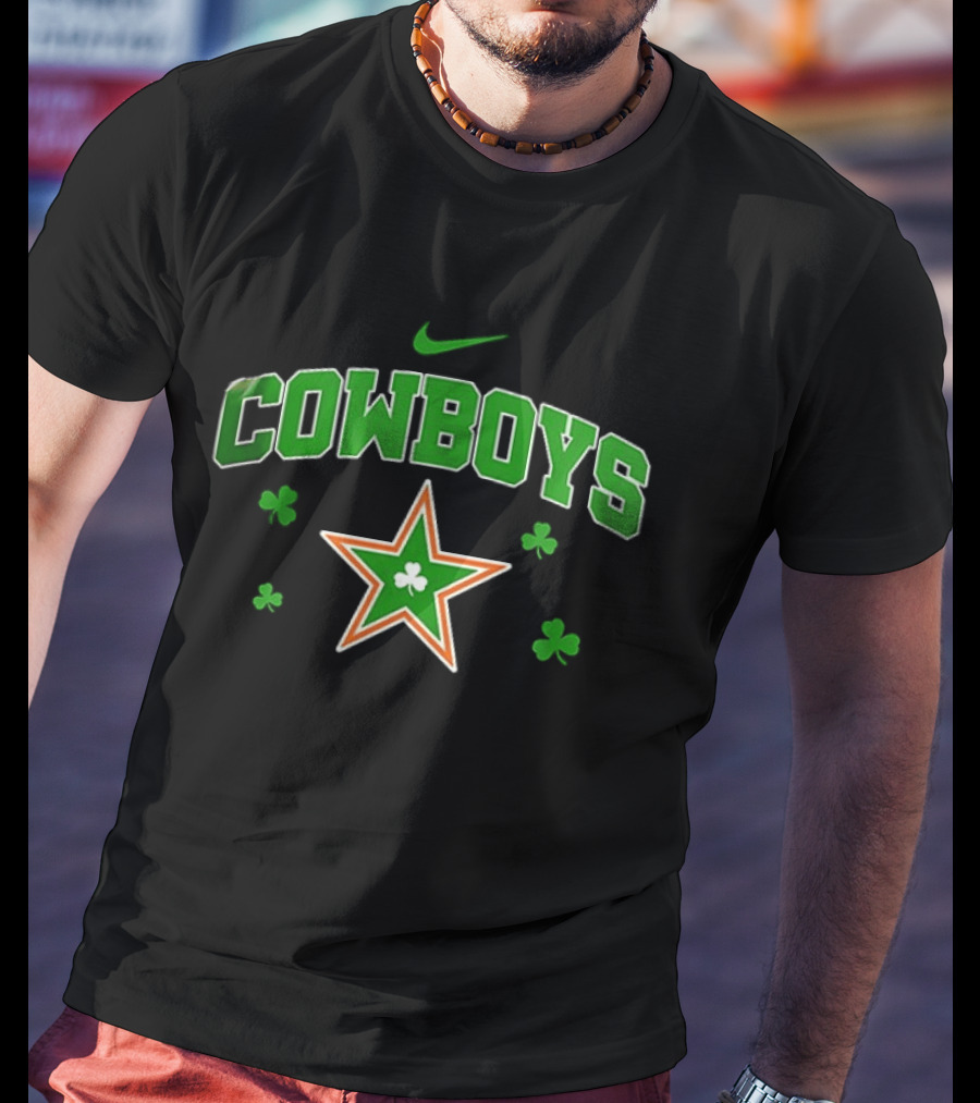 Dallas Cowboys Irish Shamrock Star Clover Nike T-Shirt