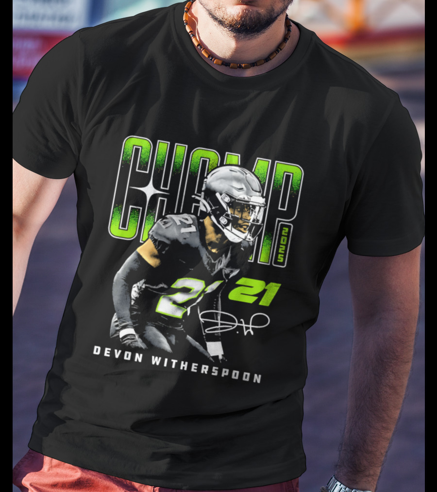 Devon Witherspoon 21 Seattle Seahawks Champ 2025 T-Shirt