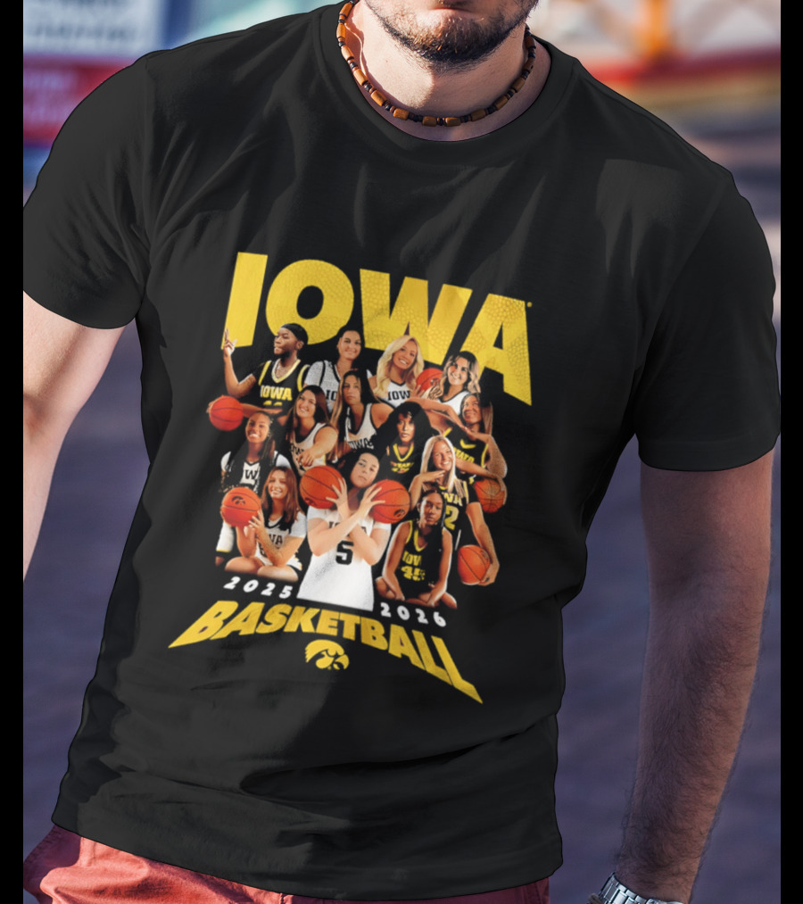 Iowa Women's Basketball Team 2025 2026 Collage T-Shirt
