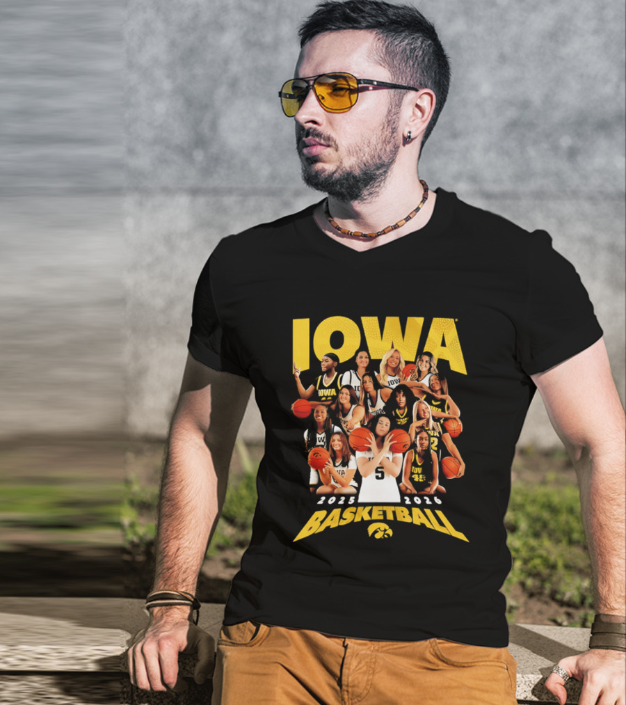 Iowa Women's Basketball Team 2025 2026 Collage T-Shirt