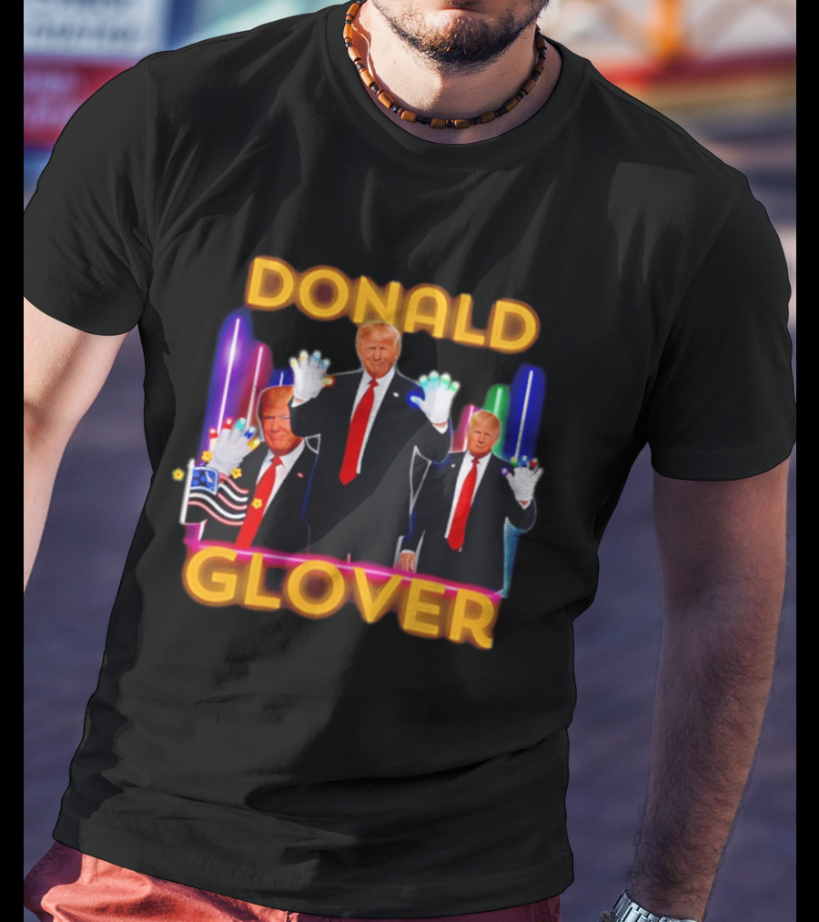 Donald Glover Donald Trump Neon Glove Dance Fusion Retro Pop Culture T-Shirt