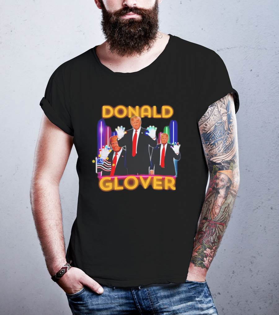 Donald Glover Donald Trump Neon Glove Dance Fusion Retro Pop Culture T-Shirt