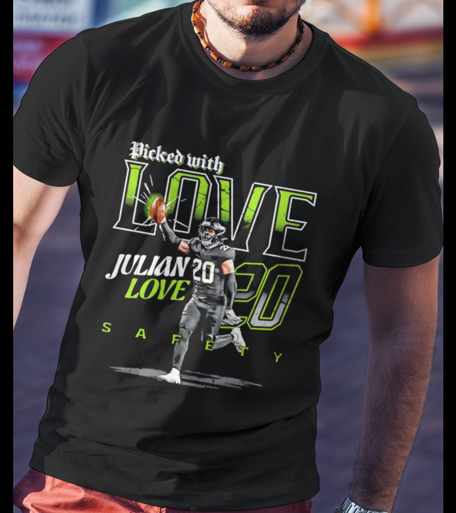Picked With Love Julian Love 20 Seattle Safety T-Shirt