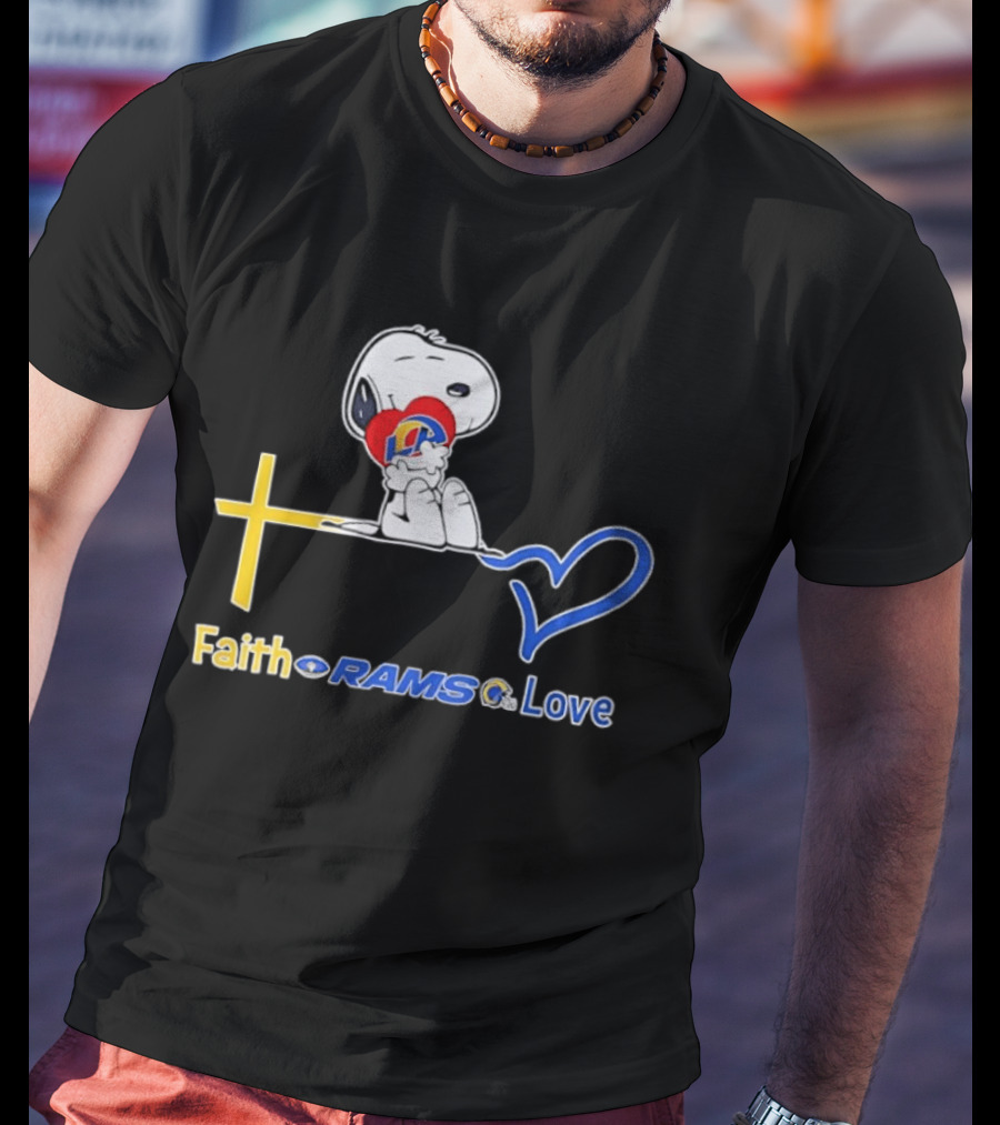 Faith Rams Love Snoopy Peanuts Los Angeles T-Shirt