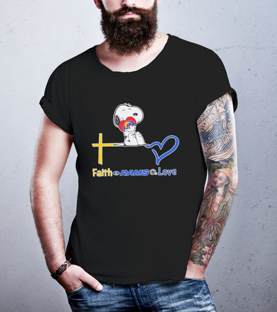 Faith Rams Love Snoopy Peanuts Los Angeles T-Shirt