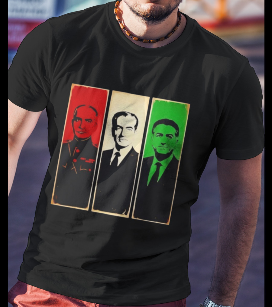 Pahlavi Kings Of Iran Reza Mohammad Reza Iran Flag T-Shirt
