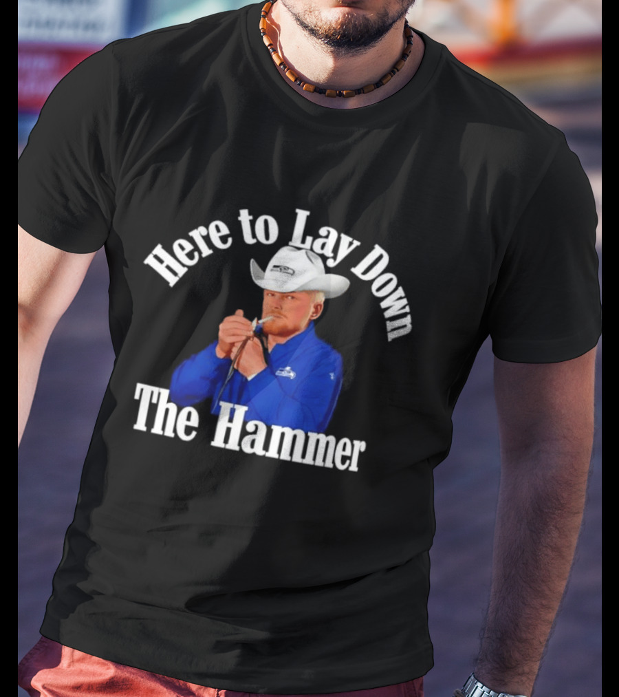 Here To Lay Down The Hammer Cowboy Smoking Coach T-Shirt