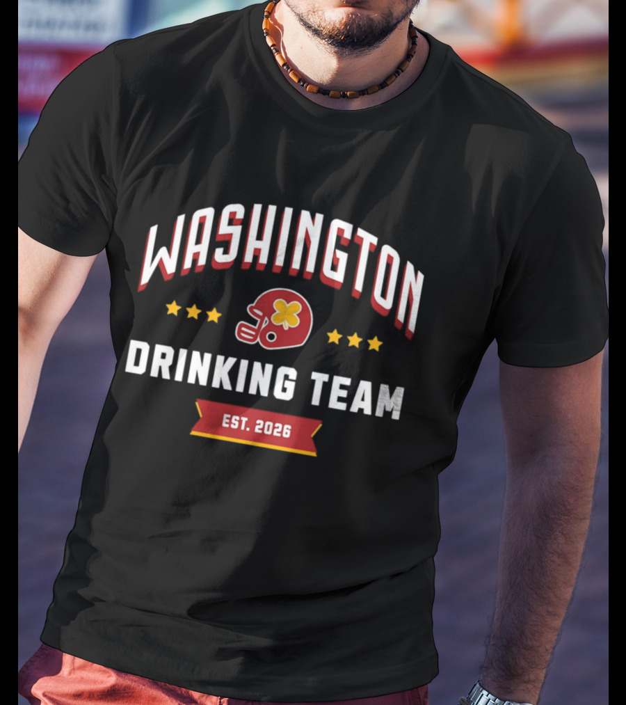 Washington Commanders Drinking Team St. Patrick's Day Helmet Clover Est. 2026 T-Shirt