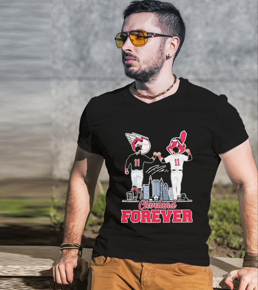 Cleveland Forever Baseball Guardians Indians Heritage Skyline Legends T-Shirt