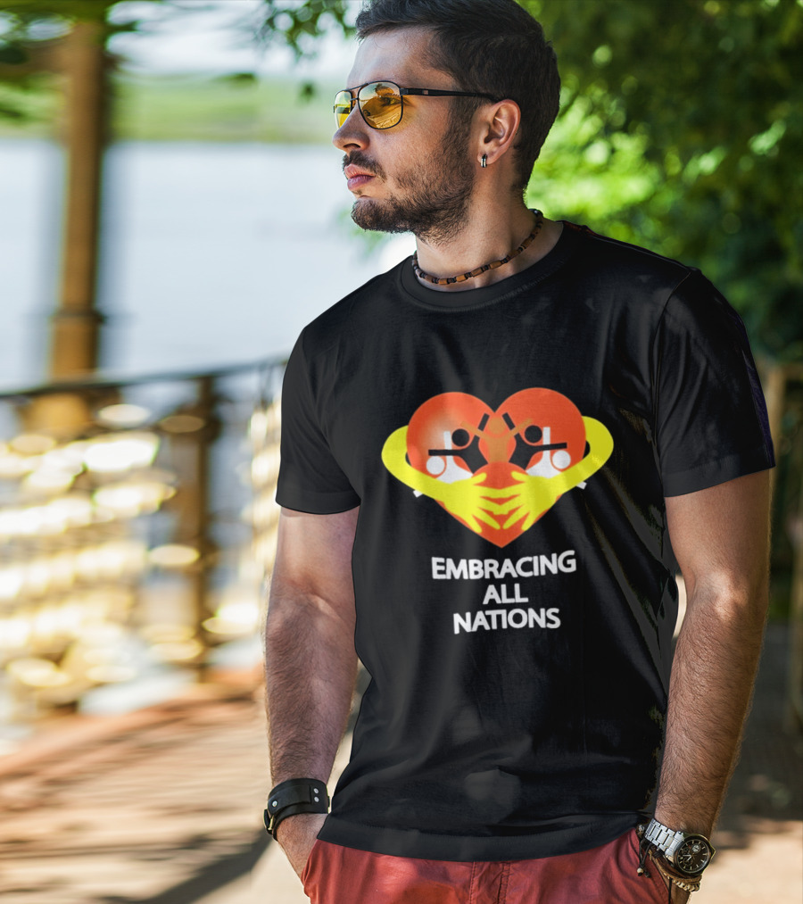 Embracing All Nations Heart With Unity And Yellow Arms T-Shirt