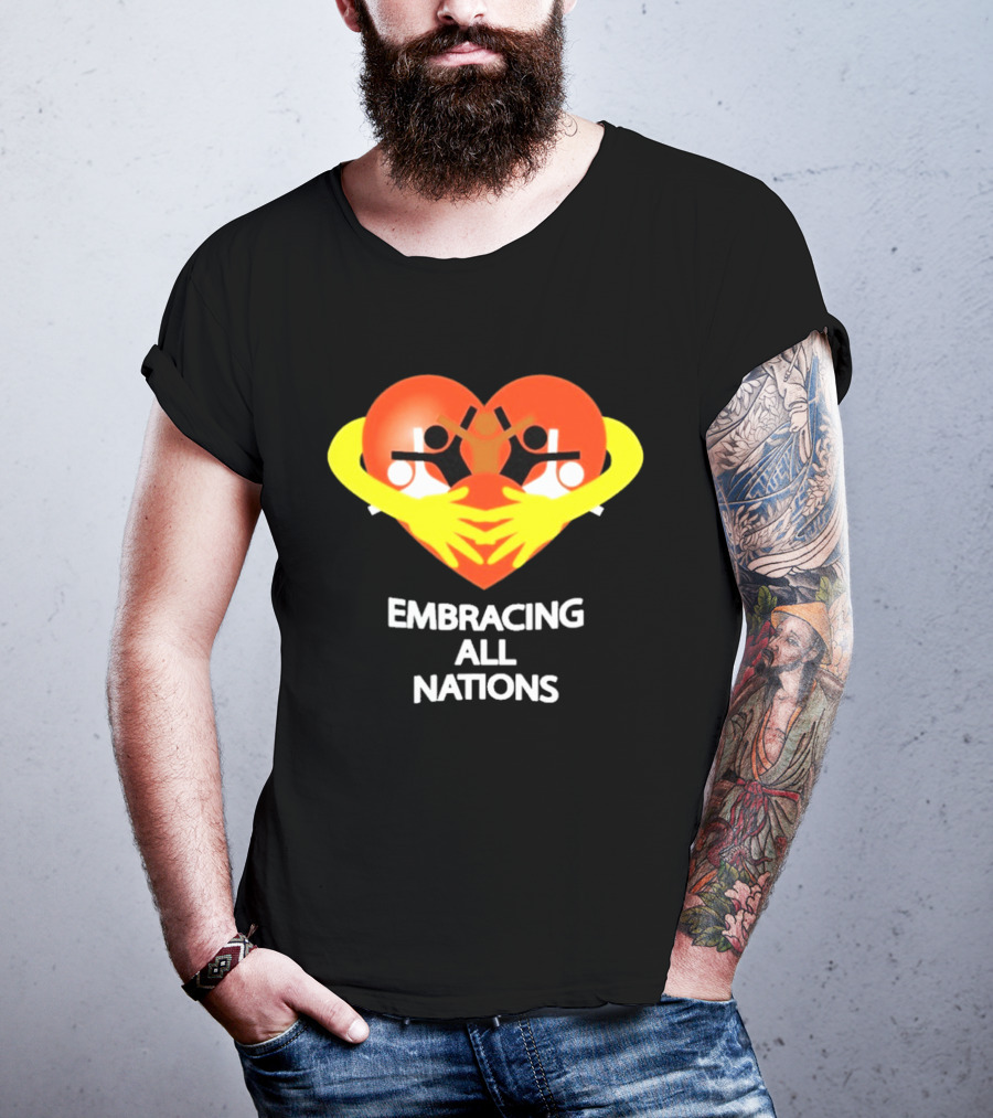 Embracing All Nations Heart With Unity And Yellow Arms T-Shirt