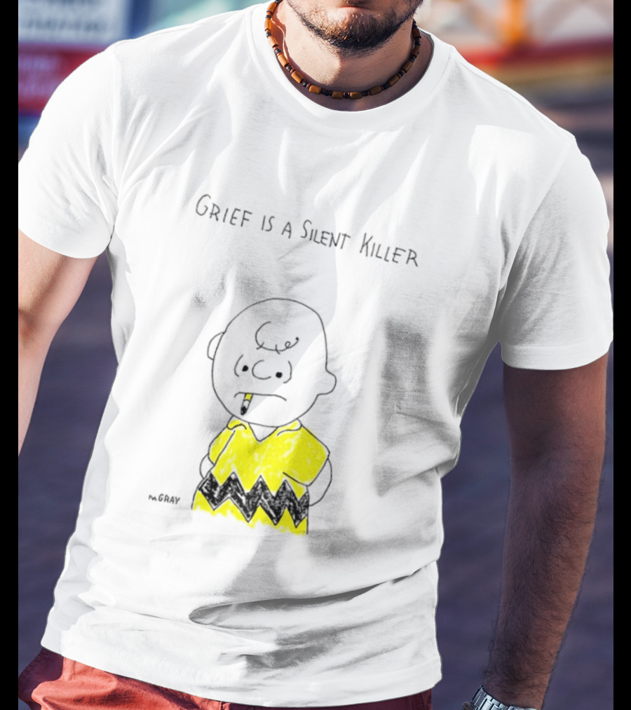 Charlie Brown Grief Is A Silent Killer Peanuts Humor Comic Strip T-Shirt