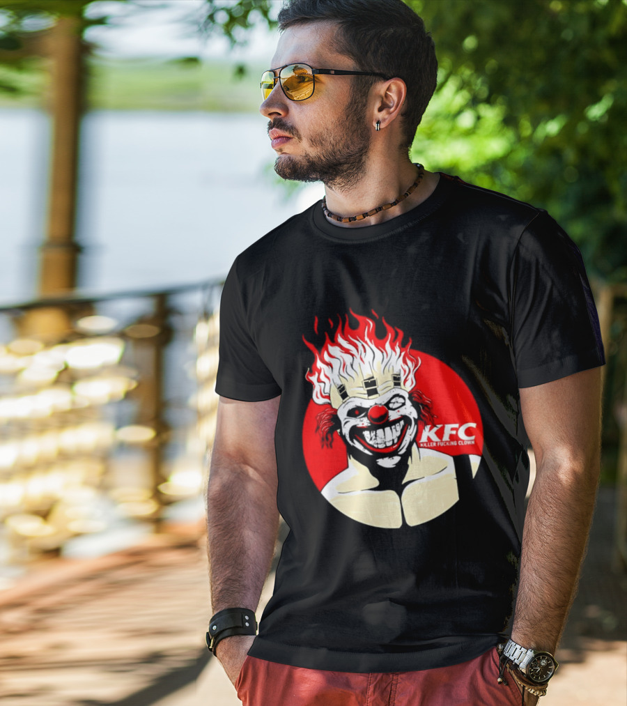 KFC Killer Clown Flaming Hair Grinning Face T-Shirt